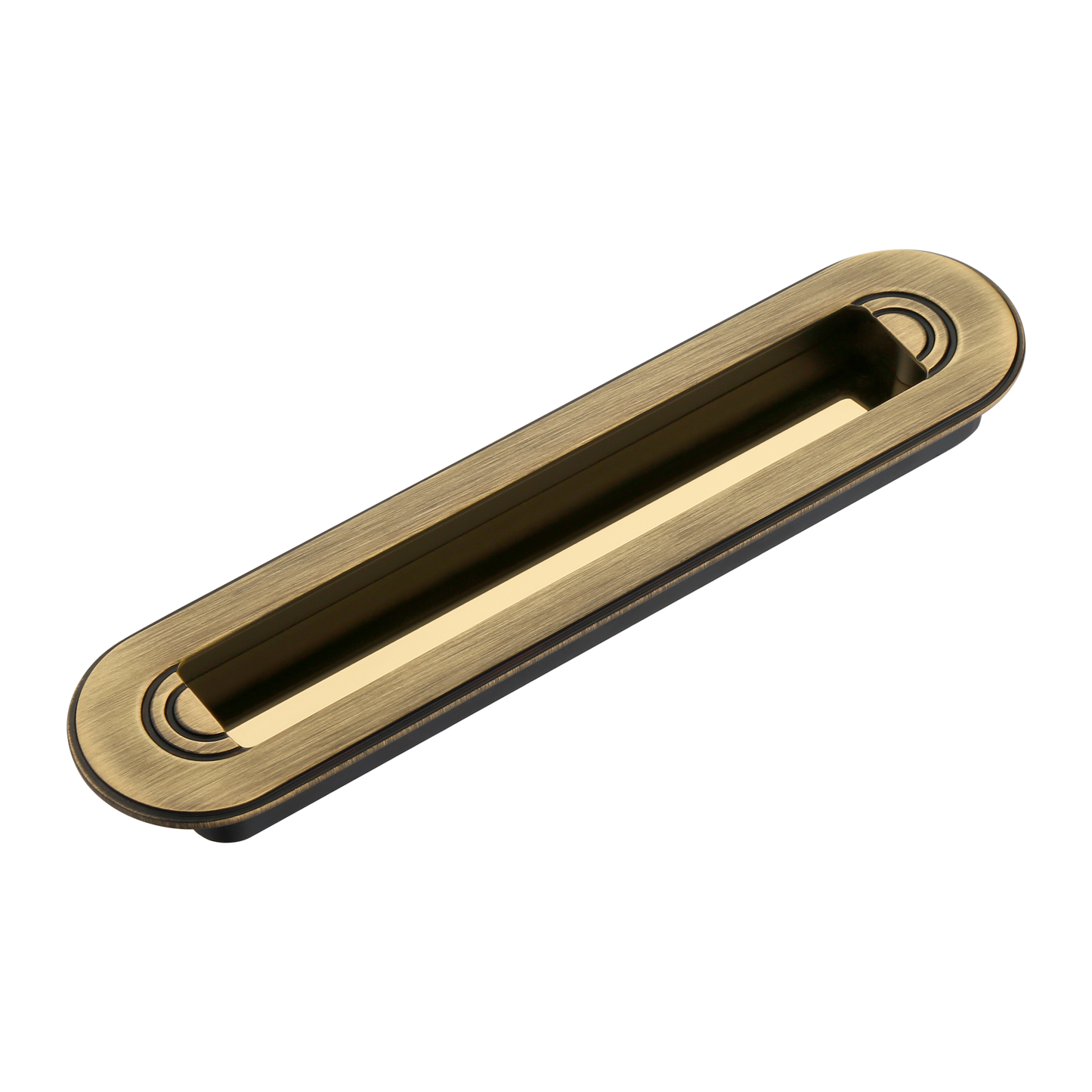 Halo Flush Pull in Antique Brass
