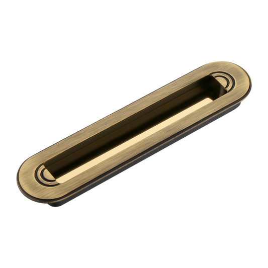 Halo Flush Pull in Antique Brass - Antique Brass / 160MM