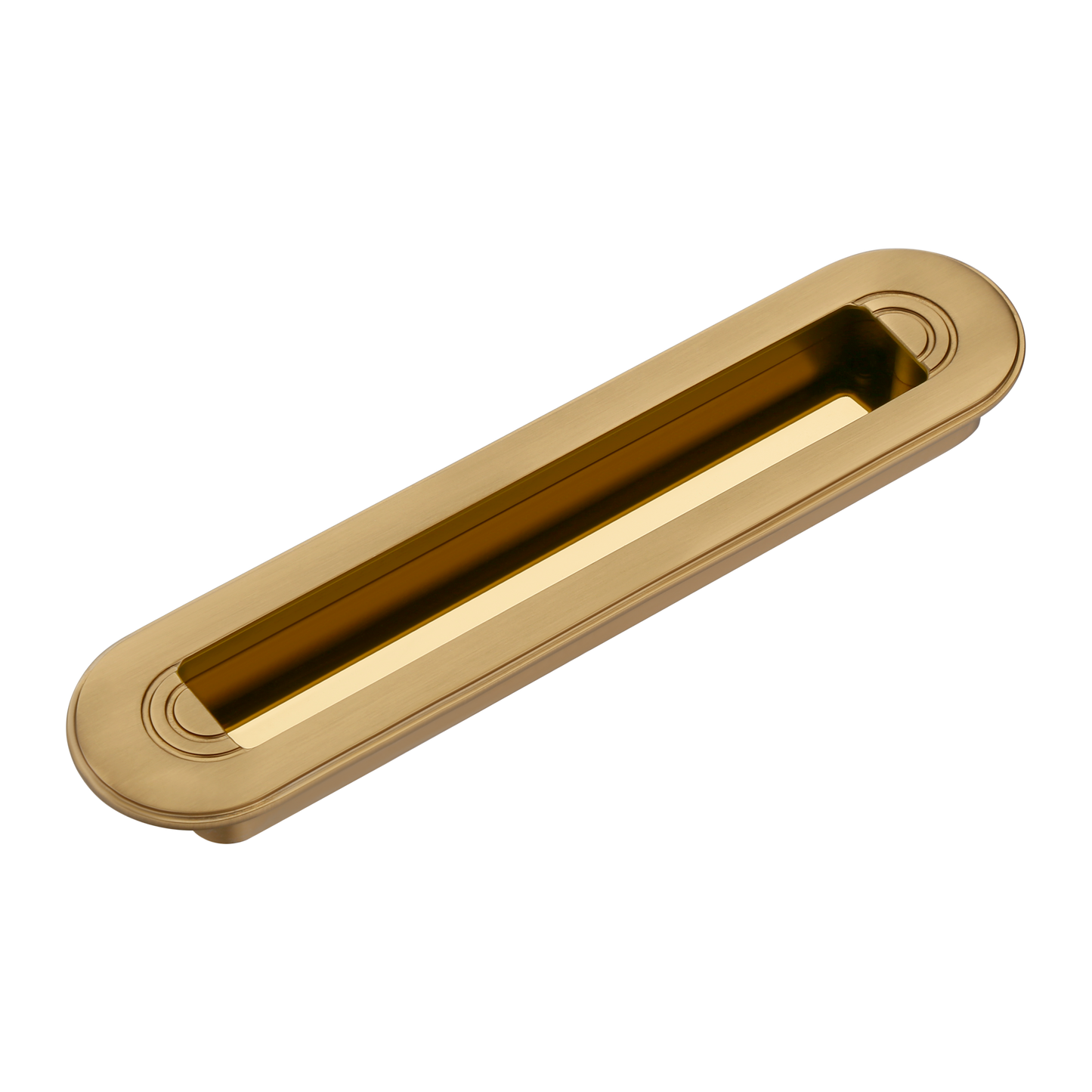 Halo Flush Pull in Brushed Brass (PVD)