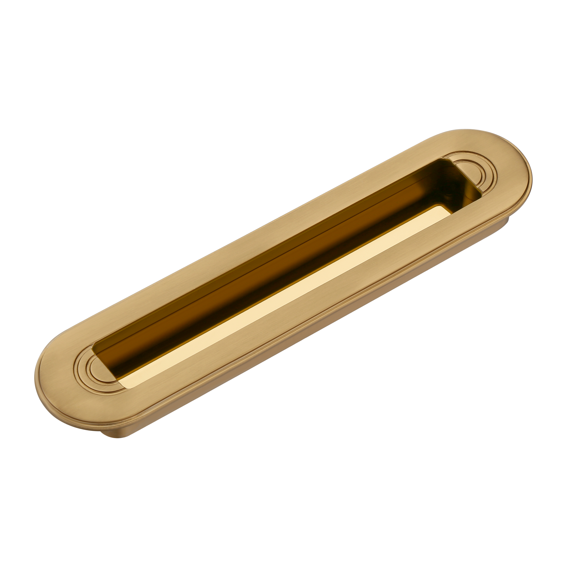 Halo Flush Pull in Brushed Brass (PVD)